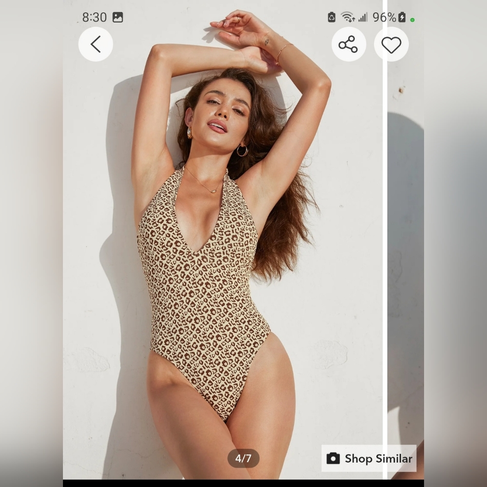 🔵 Leopard print cupshe small womens bathing suit